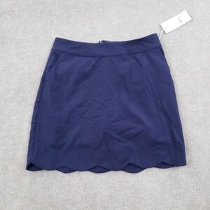 Renwick Scallop Hem Skort Womens 0‎ Navy Golf Pickleball Tennis Stretch Skirt